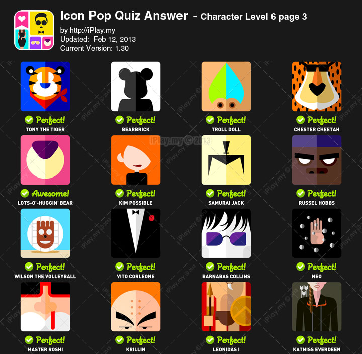 Icon Pop Quiz Answers for iPhone, iPad and Android | iPlay.my