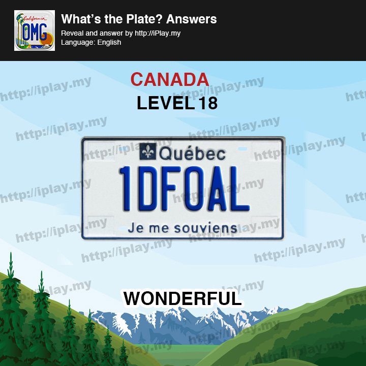 What's the Plate Canada Level 18